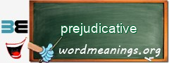 WordMeaning blackboard for prejudicative